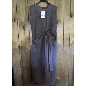 Zara Brown Tie Dress
